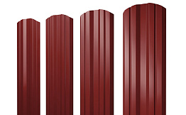 Штакетник Twin фигурный Satin RAL 3011 коричнево-красный