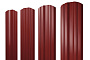 Штакетник Twin фигурный Satin RAL 3011 коричнево-красный