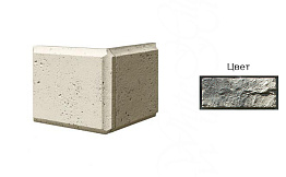 Рустовый камень угловой элемент White Hills 852-85 серый, 260*300*250*21-40 мм