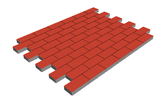 Плитка тротуарная SteinRus Прямоугольник А.6.П.4, гладкая, красный, 200*100*40 мм