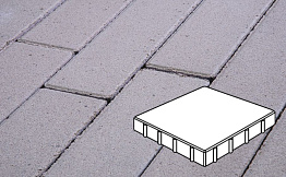 Плитка тротуарная Готика Profi, Квадрат, белый, частичный прокрас, б/ц, 400*400*60 мм