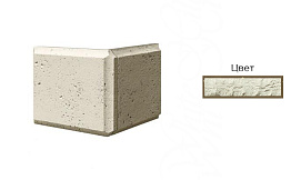 Рустовый камень угловой элемент White Hills 852-05 белый, 260*300*250*21-40 мм