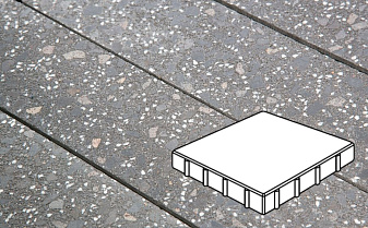 Плитка тротуарная Готика, Granite FINO, Квадрат, Ильменит, 400*400*60 мм