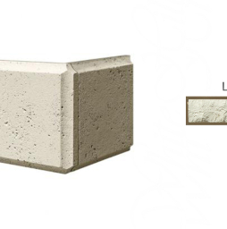 Рустовый камень угловой элемент White Hills 852-05 белый, 260*300*250*21-40 мм