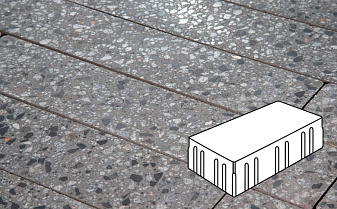 Плитка тротуарная Готика, City Granite FINO, Скада без фаски, Галенит, 225*150*100 мм