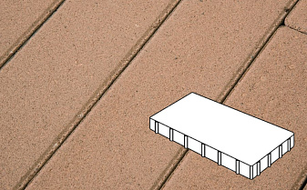 Плитка тротуарная Готика Profi, Плита без фаски, оранжевый, частичный прокрас, б/ц, 600*200*100 мм