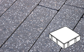 Плитка тротуарная Готика, Granite FINERRO, Квадрат без фаски, Ильменит, 150*150*100 мм