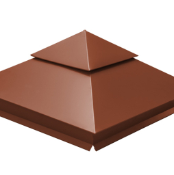 Колпак на столб Двойной Grand Line, 0,5 Satin Matt, RAL 8004, 390*390 мм