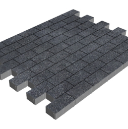 Плитка тротуарная SteinRus Прямоугольник Б.6.П.6 Backwash Неро, 200*100*60 мм