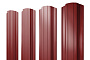 Штакетник Прямоугольный фигурный Satin RAL 3011 коричнево-красный