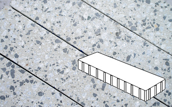 Плитка тротуарная Готика, Granite FINERRO, Плита, Грис Парга, 500*125*100 мм