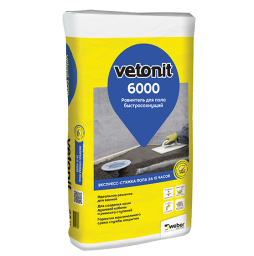 Ровнитель для пола weber.vetonit 6000, серый, 25 кг