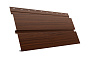Софит металлический Grand Line Квадро брус без перфорации, сталь 0,45 мм Print Elite, Choco Wood