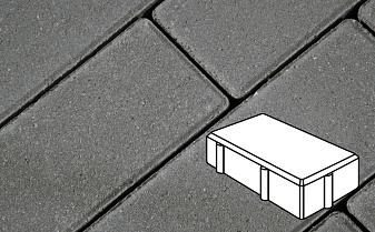 Плитка тротуарная Готика Profi, Брусчатка, серый, полный прокрас, с/ц, 200*100*70 мм