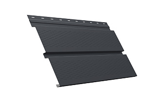 Софит металлический Grand Line Квадро брус с полной перфорацией, сталь 0,5 мм Rooftop Matte, RAL 7024 мокрый асфальт