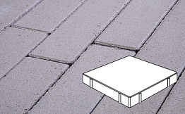 Плитка тротуарная Готика Profi, Квадрат, белый, частичный прокрас, б/ц, 600*600*80 мм