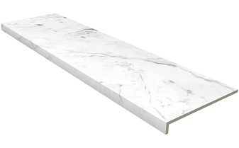 Ступень с прямым носиком Gres Aragon Marble Carrara Blanco, 1197*315*14 мм