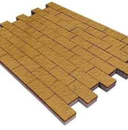 Плитка тротуарная SteinRus Прямоугольник А.6.П.4, Old-age, желтый, 200*100*40 мм