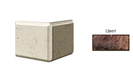 Рустовый камень угловой элемент White Hills 852-45 коричневый, 260*300*250*21-40 мм