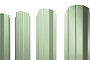 Штакетник П-образный А фигурный 0,45 PE RAL 6019 бело-зеленый