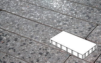Плитка тротуарная Готика, City Granite FINO, Плита, Галенит, 600*200*60 мм