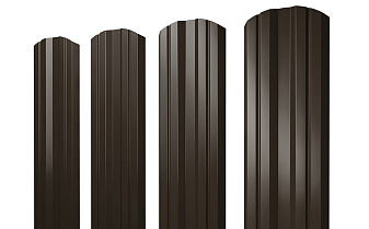 Штакетник Twin фигурный PurLite Мatt RR 32 темно-коричневый