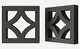 Декоративный бриз-блок Mesterra Cobogo 0301, черный, 250*250*50 мм
