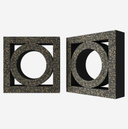 Декоративный бриз-блок Mesterra Кобого / Cobogo 0101, черный LUX, 250*250*70 мм