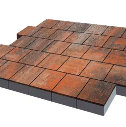 Плитка тротуарная SteinRus, Valencia Б.3.К.8, гладкая, ColorMix Рей, 300*300*80 мм