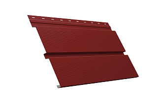Софит металлический Grand Line Квадро брус с полной перфорацией, сталь 0,5 мм Satin, RAL 3011 коричнево-красный