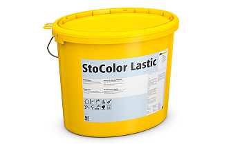 Фасадная санирующая акриловая краска StoColor Lastic weiss, матовая белая, 15 л