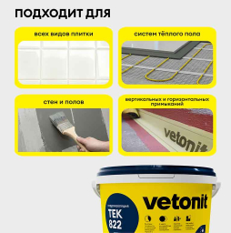 Полимерная мастика vetonit тек 822, розовый, 1,2 кг