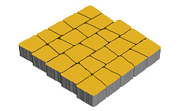 Плитка тротуарная SteinRus Аттика, гладкая, желтый, толщина 60 мм