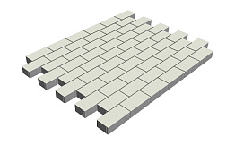Плитка тротуарная SteinRus Прямоугольник Б.6.П.6, гладкая, белый, 200*100*60 мм