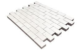 Плитка тротуарная SteinRus Прямоугольник Лайн Б.6.П.6, гладкая, белый, 200*100*60 мм