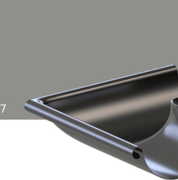 Угол желоба внешний KROP STAL 90 градусов для системы D 150/100 мм, RAL 9007