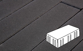Плитка тротуарная Готика Profi, Скада без фаски, черный, частичный прокрас, с/ц, 225*150*100 мм
