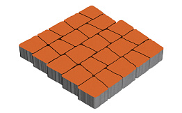 Плитка тротуарная SteinRus Аттика, гладкая, оранжевый, толщина 60 мм