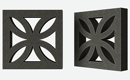 Декоративный бриз-блок Mesterra Cobogo 0201, черный, 250*250*50 мм