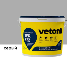 Полимерная мастика vetonit тек 822, серый, 24 кг