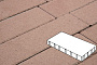 Плитка тротуарная Готика Profi, Плита без фаски, коричневый, частичный прокрас, б/ц, 600*200*100 мм