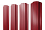 Штакетник Прямоугольный фигурный 0,45 PE RAL 3003 рубиново-красный