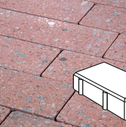 Плитка тротуарная Готика, Granite FINO, Брусчатка В.2.П.8, Травертин, 200*100*80 мм