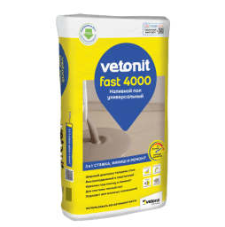 Наливной пол vetonit fast 4000 серый, 20 кг
