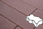 Плитка тротуарная Готика Profi, Зигзаг/Волна, темно- коричневый, частичный прокрас, с/ц, 225*112,5*60 мм