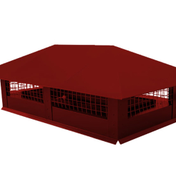 Дымник на трубу Grand Line с сеткой 520*390 мм 0,5 Satin с пленкой RAL 3011 коричнево-красный