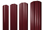 Штакетник Twin фигурный Drap TX RAL 3005 красное вино