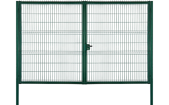 Распашные ворота Grand Line Profi Lock, RAL 6005, 2030*4000 мм