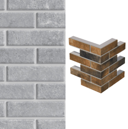 Термопанель угловая ППС с клинкерной плиткой толщиной 12 мм BestPoint Exclusive Cement Gray 243/365*470*100 мм