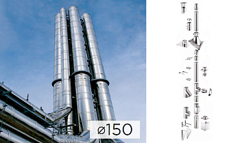Дымоходная система Schiedel ICS 50 из нержавеющей стали D 150 мм